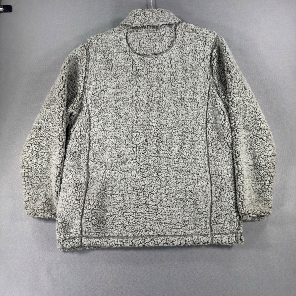 Simply Southern Gray Sherpa Fleece Quarter Zip Pullover Sweater Large - Picture 5 of 7